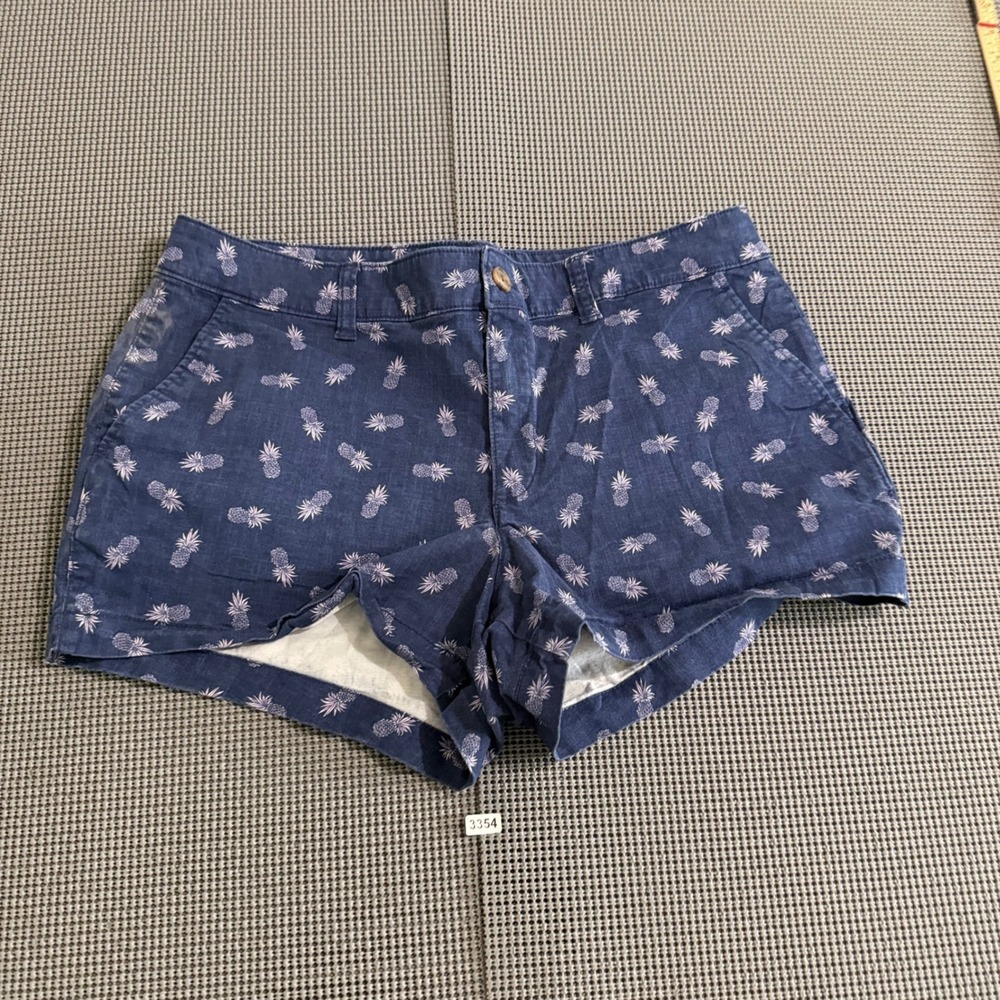 Gap For Good Women Blue Pineapple Print Chino Shorts Size 10